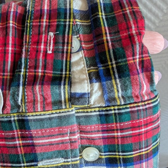 Lauren Ralph Lauren plaid ruffled button down blouse Small Academia Tartan - Picture 9 of 9